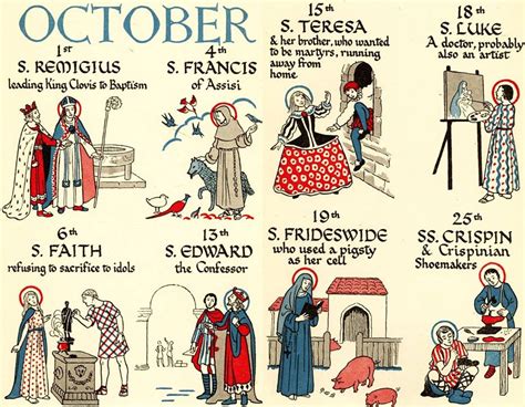 october feast days of saints.